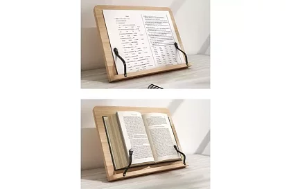 Dřevěný stojan pro knihu a notebook