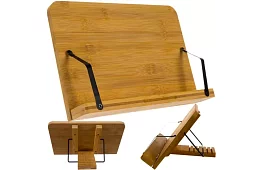 Dřevěný stojan pro knihu a notebook