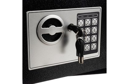 Elektronický trezor s klíčem a kodovým zámkem – bezpečné uložení cenností