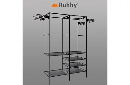 Dvojitý stojan na oděvy XXL - 173 x 36 x 108 cm