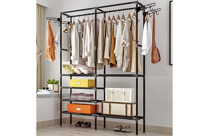 Dvojitý stojan na oděvy XXL - 173 x 36 x 108 cm