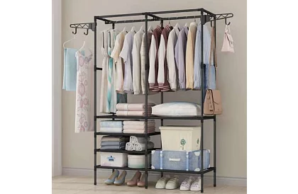 Dvojitý stojan na oděvy XXL - 173 x 36 x 108 cm