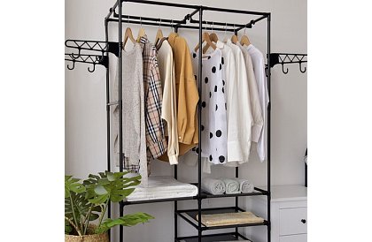 Dvojitý stojan na oděvy XXL - 173 x 36 x 108 cm