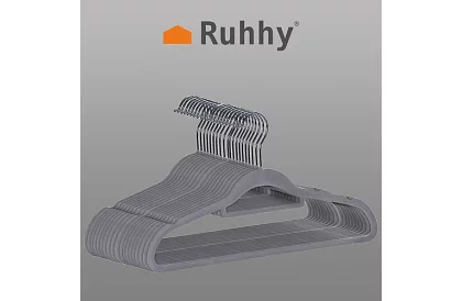 Sametová ramínka na oděvy – dvojitá - sada 20 ks