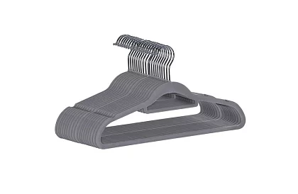 Sametová ramínka na oděvy – dvojitá - sada 20 ks