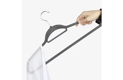 Sametová ramínka na oděvy – dvojitá - sada 20 ks