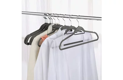 Sametová ramínka na oděvy – dvojitá - sada 20 ks