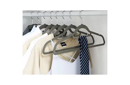 Sametová ramínka na oděvy – dvojitá - sada 20 ks