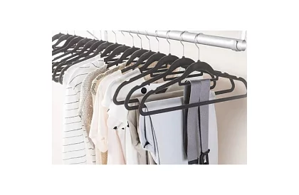 Sametová ramínka na oděvy – dvojitá - sada 20 ks