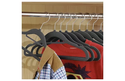 Sametová ramínka na oděvy – dvojitá - sada 20 ks