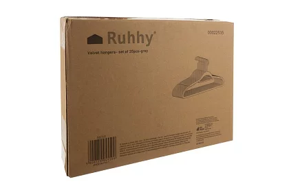 Sametová ramínka na oděvy – dvojitá - sada 20 ks