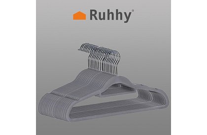 Sametová ramínka na oděvy – dvojitá - sada 20 ks