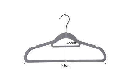 Sametová ramínka na oděvy – dvojitá - sada 20 ks