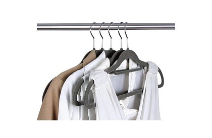 Sametová ramínka na oděvy – dvojitá - sada 20 ks