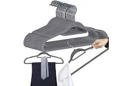 Sametová ramínka na oděvy – dvojitá - sada 20 ks