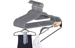 Sametová ramínka na oděvy – dvojitá - sada 20 ks