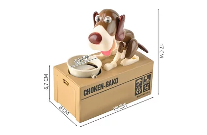 Pokladnička na mince – Hladový pes - hnědý