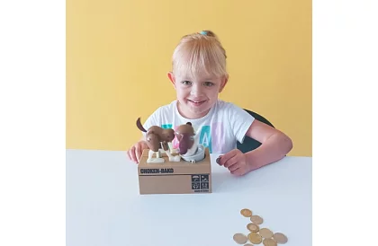 Pokladnička na mince – Hladový pes - hnědý