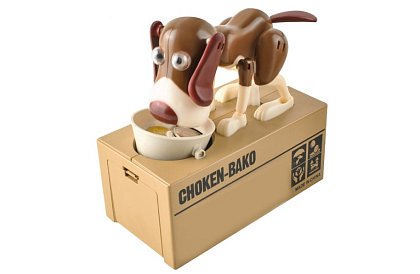 Pokladnička na mince – Hladový pes - hnědý