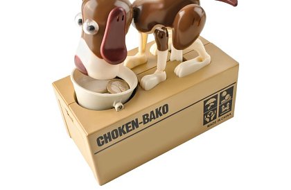 Pokladnička na mince – Hladový pes - hnědý