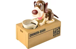 Pokladnička na mince – Hladový pes - hnědý