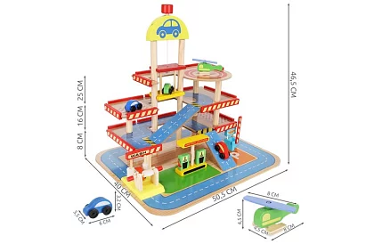 Dřevěné parkoviště – garáž pro děti