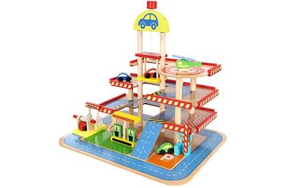 Dřevěné parkoviště – garáž pro děti