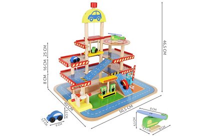 Dřevěné parkoviště – garáž pro děti