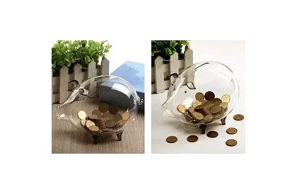 Pokladnička – skleněné prasátko