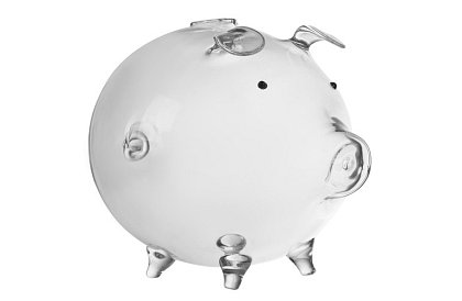 Pokladnička – skleněné prasátko