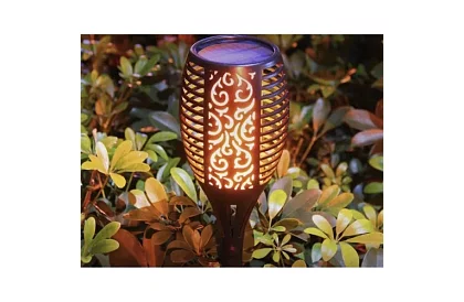 Zahradní lucerny – Solární louče s efektem plápolajícího ohně - 4 kusy