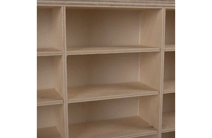 Dřevěná polička - organizér na autíčka - 54 přihrádek