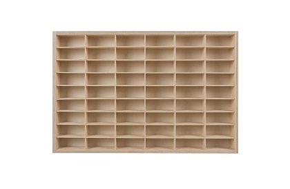 Dřevěná polička - organizér na autíčka - 54 přihrádek