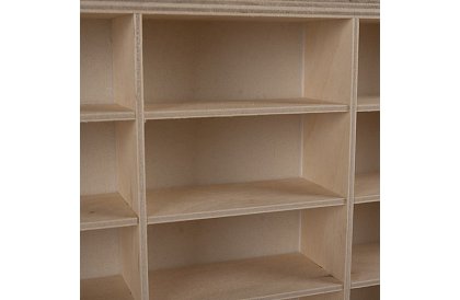 Dřevěná polička - organizér na autíčka - 54 přihrádek