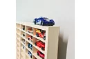 Dřevěná polička - organizér na autíčka - 54 přihrádek