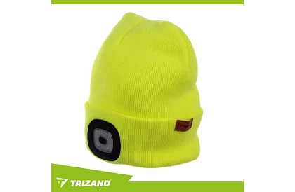 Dvouvrstvá zimní čepice s LED svítilnou – žlutá