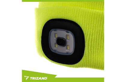 Dvouvrstvá zimní čepice s LED svítilnou – žlutá