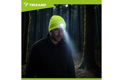 Dvouvrstvá zimní čepice s LED svítilnou – žlutá