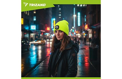 Dvouvrstvá zimní čepice s LED svítilnou – žlutá