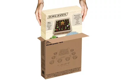 Dřevěná hra 2v1 – farma