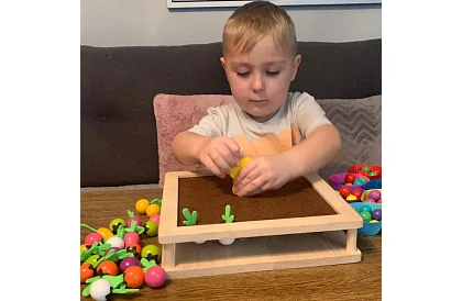 Dřevěná hra 2v1 – farma