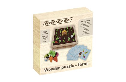 Dřevěná hra 2v1 – farma