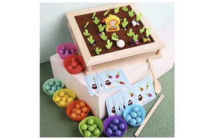 Dřevěná hra 2v1 – farma