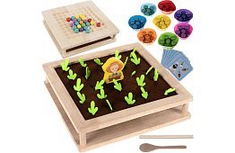 Dřevěná hra 2v1 – farma