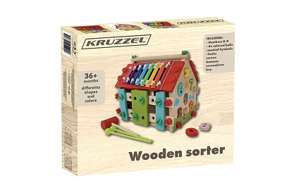 Dřevěný vzdělávací smyslový domeček