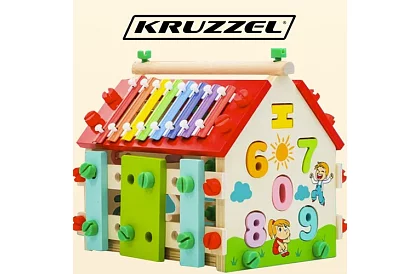 Dřevěný vzdělávací smyslový domeček