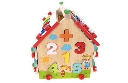 Dřevěný vzdělávací smyslový domeček