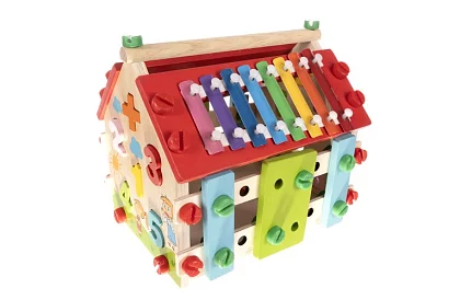 Dřevěný vzdělávací smyslový domeček