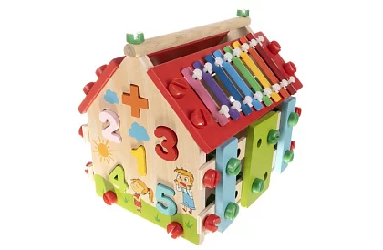 Dřevěný vzdělávací smyslový domeček