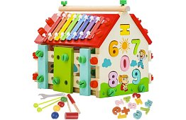 Dřevěný vzdělávací smyslový domeček